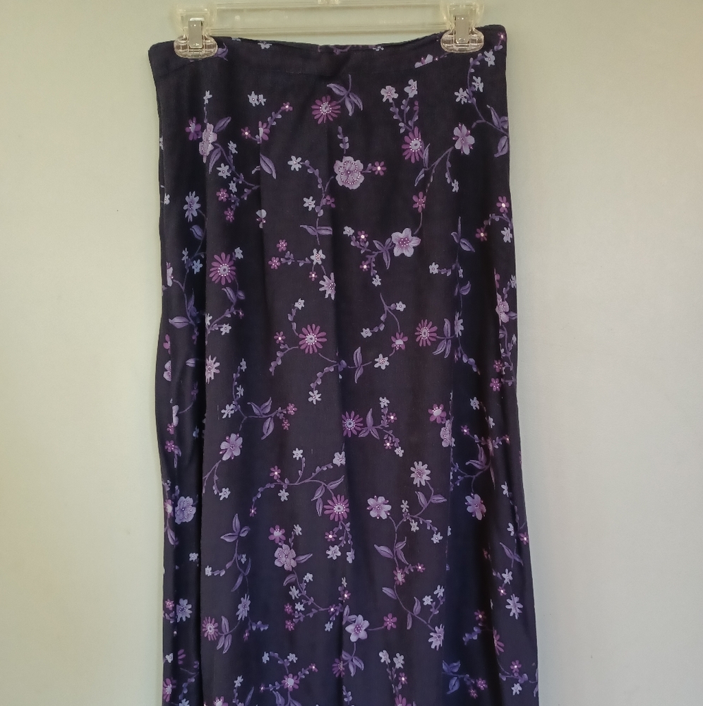 Vintage Studio long navy blue and purple skirt